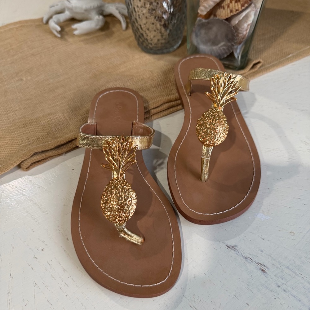 Lilly Pulitzer for Target Gold Pineapple Sandals